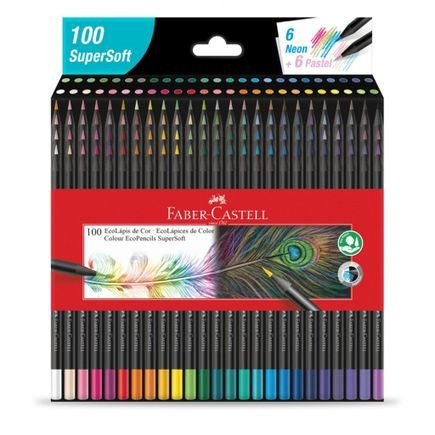 lapis de cor faber castell supersoft com 100 cores 1