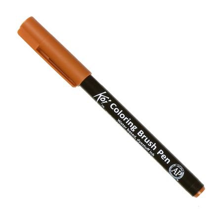 coloring brush pen sakura raw sienna