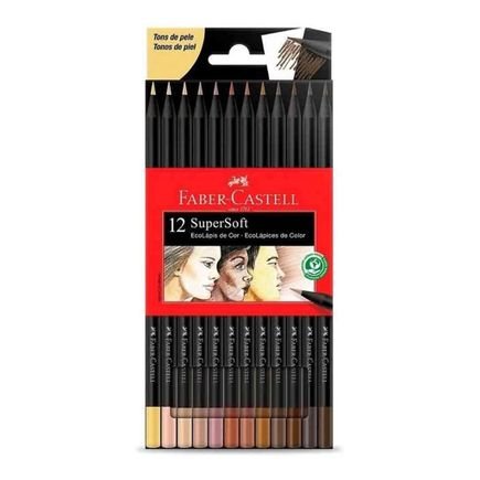 lapis de cor faber castell supersoft tons de pele com 12 cores