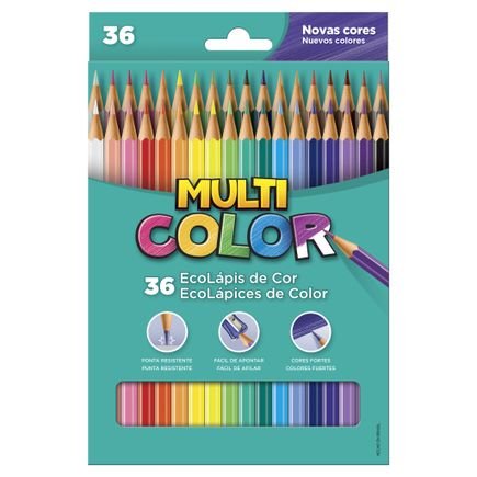 lapis de cor ecolapis multicolor com 36 cores
