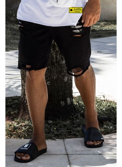 bermuda jeans black destroyed 1