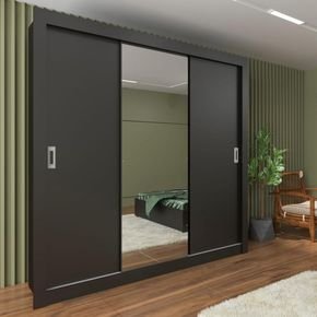 preto fa guarda roupa tcil moveis malibu com 1 porta espelhada e 4 gavetas