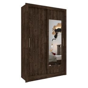 cumaru fi guarda roupa tcil moveis zurique com espelho 2 portas e 2 gavetas