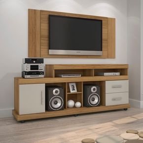 rack com painel jcm bem te vi para tv 43 polegadas 2 gavetas 1 porta noronha off