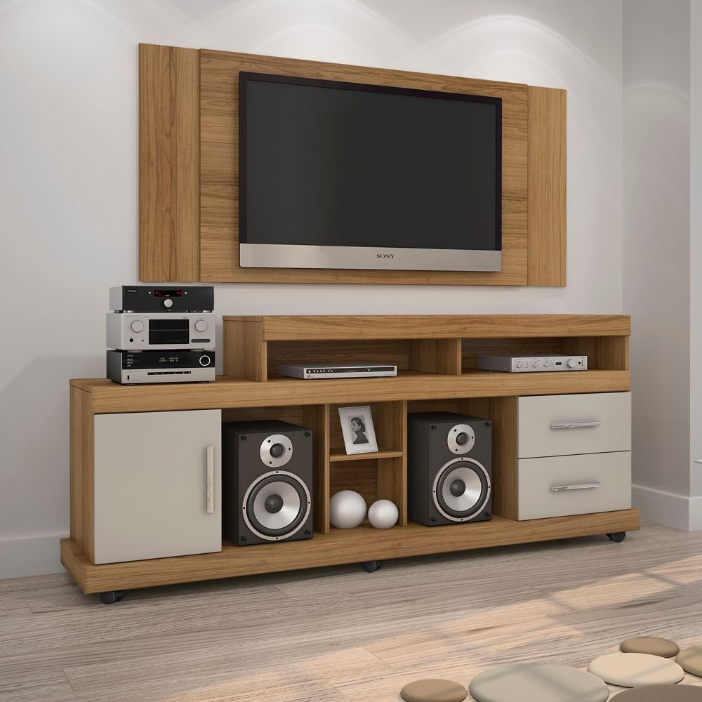 rack com painel jcm bem te vi para tv 43 polegadas 2 gavetas 1 porta noronha off