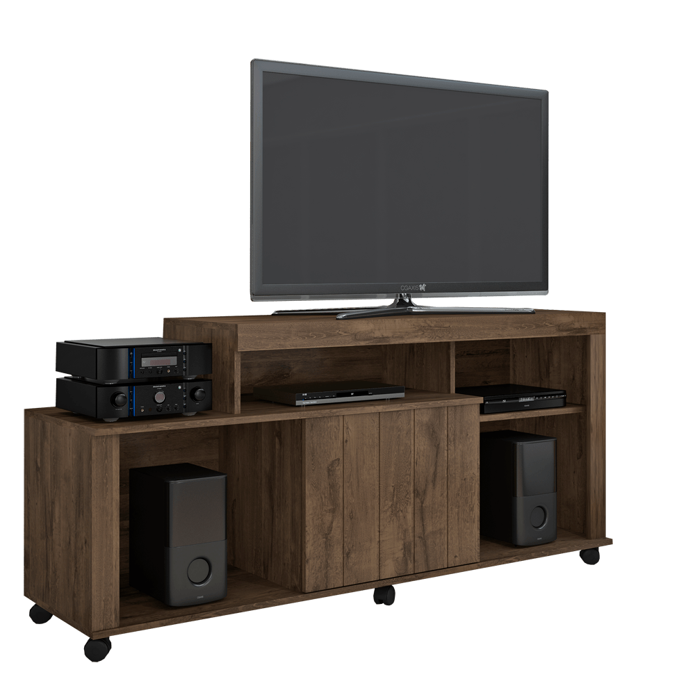 fi rack jcm ouro para tv 42 polegadas 01 porta deslizante cacau