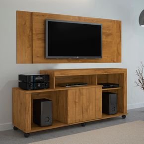 rack com painel jcm ouro jaspe para tv 43 polegadas 01 porta deslizante nobre