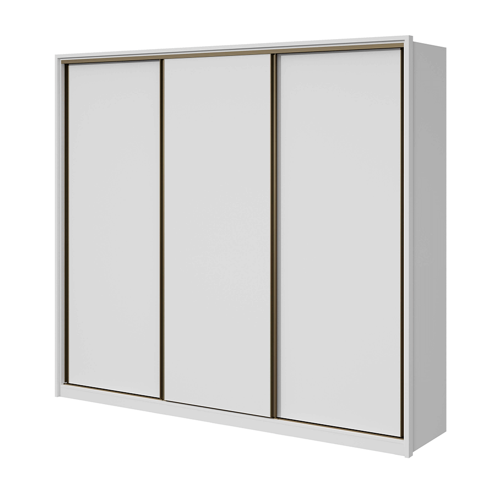 branco fi guarda roupa lopas spazio 3 portas de correr 6 gavetas