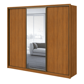 rovere fi guarda roupa lopas spazio com espelho 3 portas de correr 6 gavetas