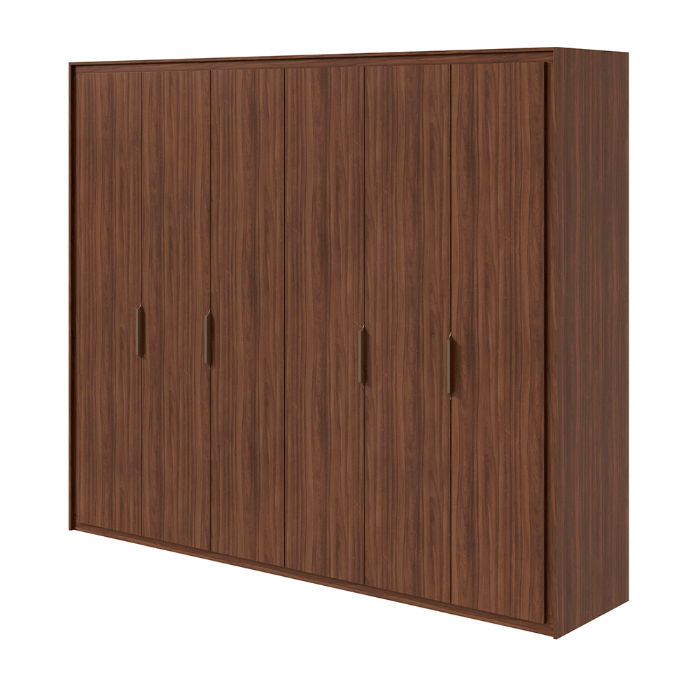 imbuia fi guarda roupa lopas stillus 6 portas e 6 gavetas