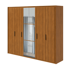 rovere fi guarda roupa lopas stillus com espelho 6 portas e 6 gavetas