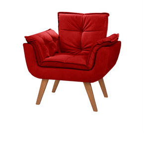 poltrona art deccor opala tecido veludo pes palito imbuia vermelho