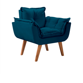 azul 204 poltrona opala tecido suede pes palito imbuia