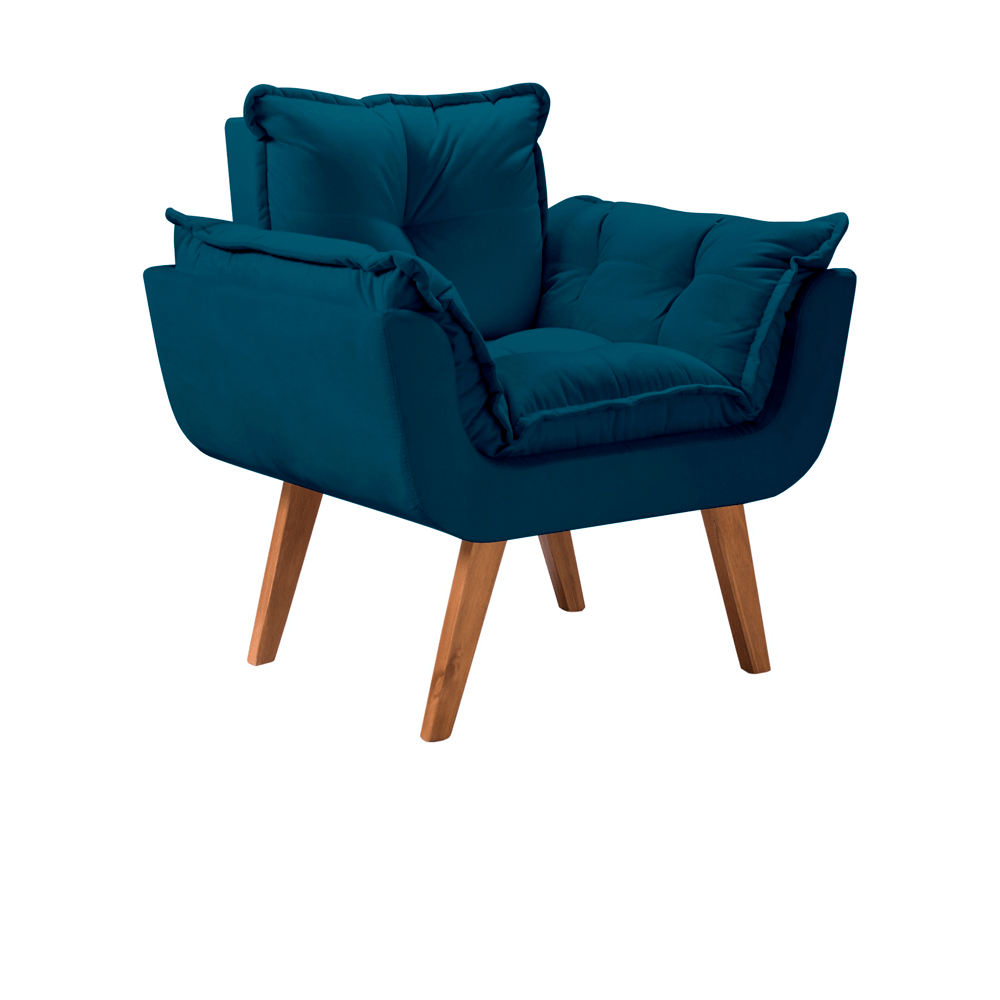 azul 204 poltrona opala tecido suede pes palito imbuia