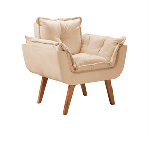 bege 206 poltrona opala tecido suede pes palito imbuia