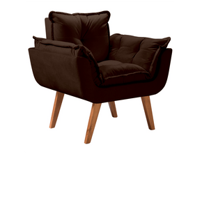 marrom 203 poltrona opala tecido suede pes palito imbuia