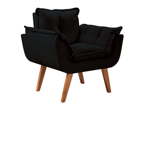 preto 202 poltrona opala tecido suede pes palito imbuia
