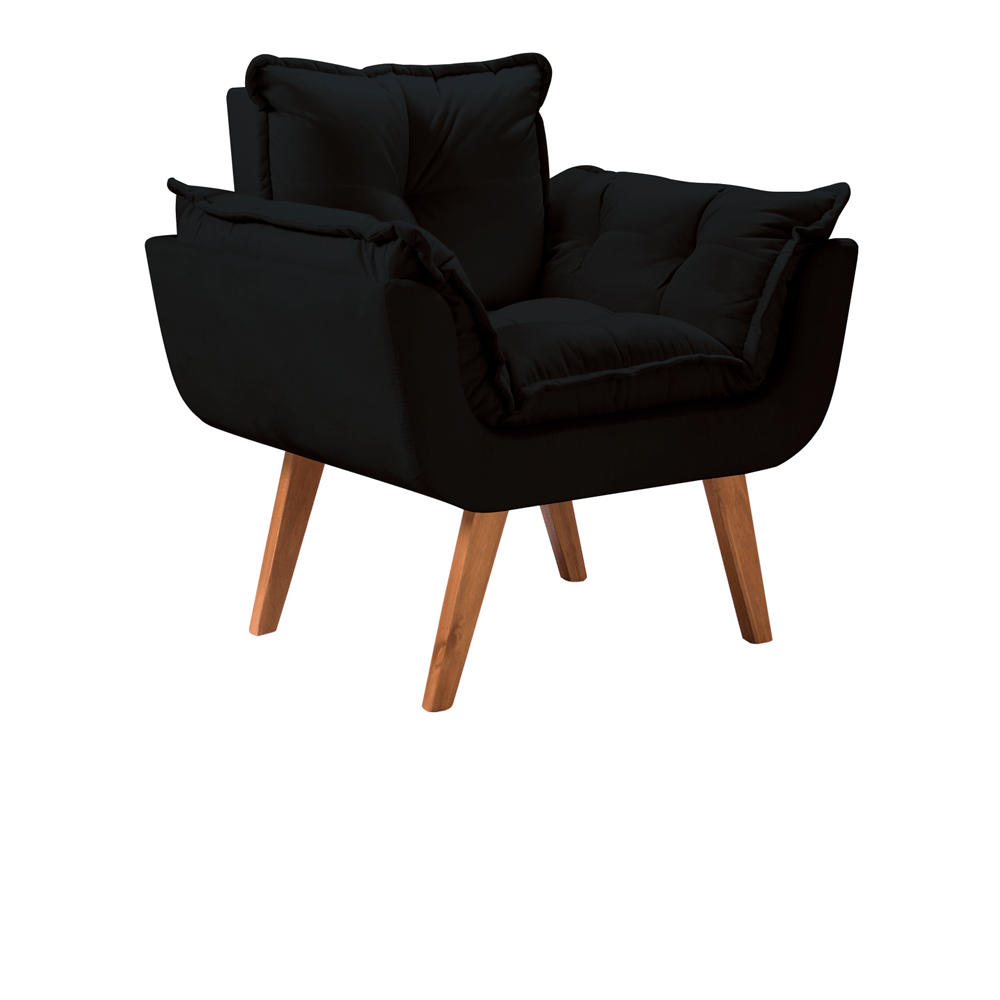 preto 202 poltrona opala tecido suede pes palito imbuia