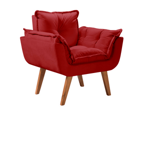 vermelho 200 poltrona opala tecido suede pes palito imbuia