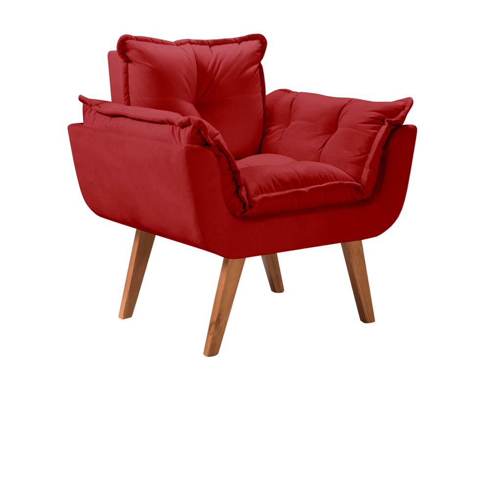 vermelho 200 poltrona opala tecido suede pes palito imbuia