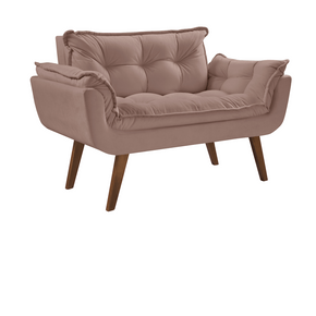 capuccino 205 poltrona namoradeira opala tecido suede pes palito imbuia