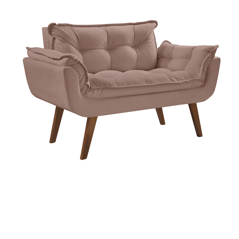 capuccino 205 poltrona namoradeira opala tecido suede pes palito imbuia