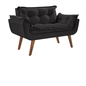 preto 202 poltrona namoradeira opala tecido suede pes palito imbuia
