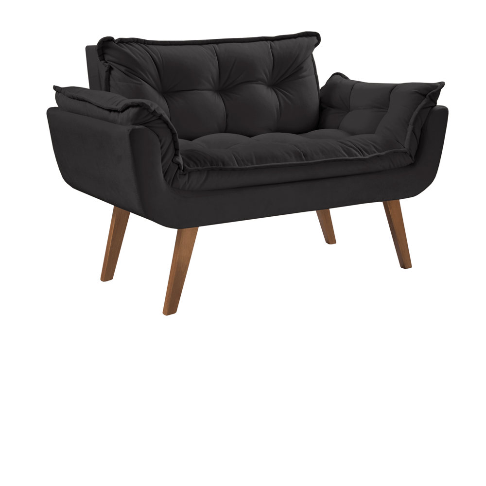 preto 202 poltrona namoradeira opala tecido suede pes palito imbuia
