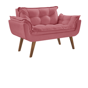 rosa 211 poltrona namoradeira opala tecido suede pes palito imbuia