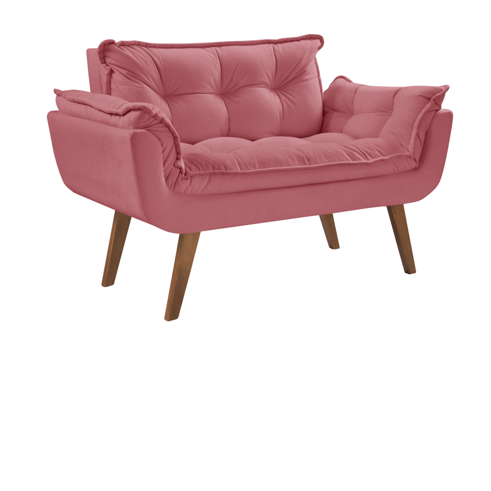 rosa 211 poltrona namoradeira opala tecido suede pes palito imbuia