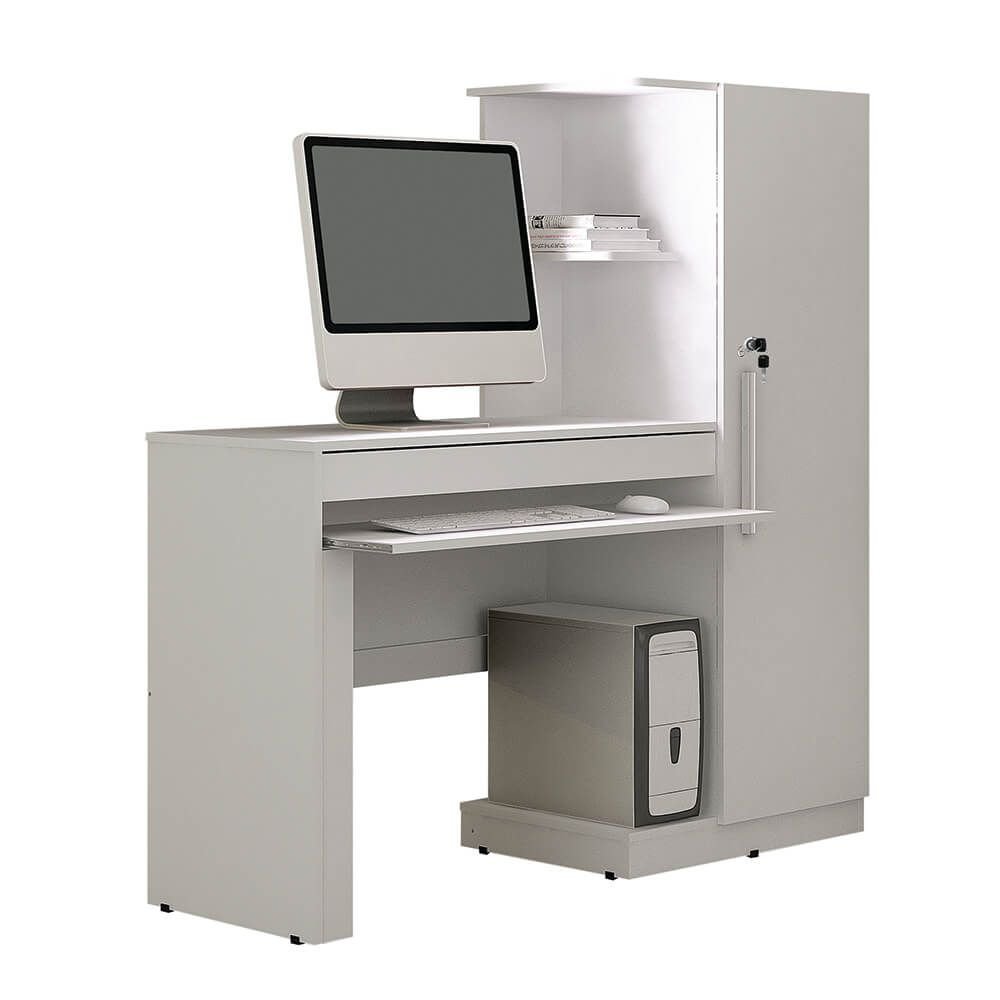 branco fi escrivaninha valdemoveis office para computador com armario lateral