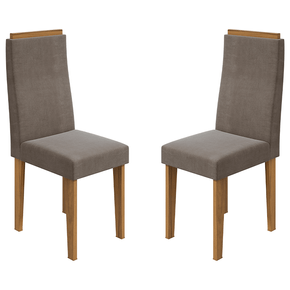 animale bege conjunto 2 cadeiras de jantar lopas dafne cor rovere