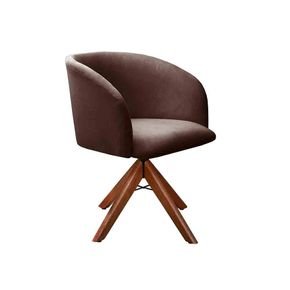 fi lado poltrona decorativa mel deccor alessandra giratoria madeira suede marrom