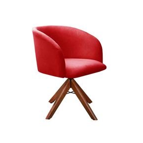 fi lado poltrona decorativa mel deccor alessandra giratoria madeira suede vermelho