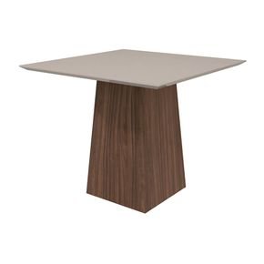 imbuia mesa para sala de jantar lopas nevada slin 100x100cm com vidro
