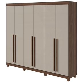 imbuia off fi guarda roupa lopas castellaro com pes 6 portas e 4 gavetas