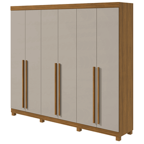 rovere off fi guarda roupa lopas castellaro com pes 6 portas e 4 gavetas