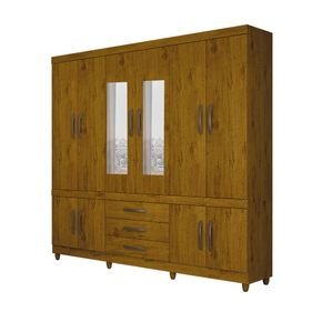 cedro fi guarda roupa salleto parma com espelho 10 portas e 3 gavetas