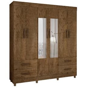 ipe fi guarda roupa salleto verona com espelho 6 portas e 4 gavetas