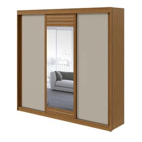 rovere off fi guarda roupa lopas taurus com espelho 3 portas de correr e 4 gavetas