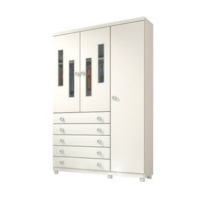 guarda roupa tcil moveis evolution com pes 3 portas 5 gavetas neve fi
