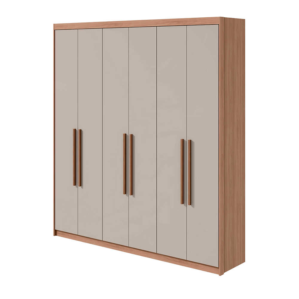 carvalho off fi guarda roupa lopas libra 6 portas e 9 gavetas