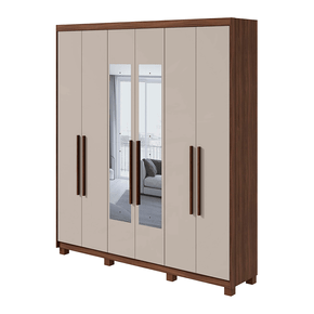 imbuia off fi guarda roupa lopas libra com espelho com pes 6 portas e 9 gavetas