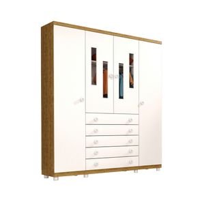 guarda roupa tcil moveis evolution com pes 4 portas 5 gavetas imbuia rustic fi