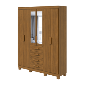 rovere fi guarda roupa lopas celebrare com espelho com pes 6 portas e 4 gavetas