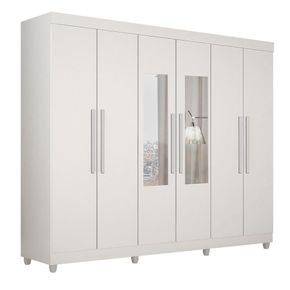 branco fi guarda roupa salleto cuiaba com espelho com pes 6 portas 4 gavetas
