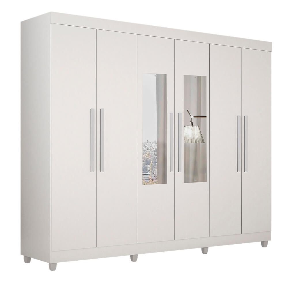 branco fi guarda roupa salleto cuiaba com espelho com pes 6 portas 4 gavetas