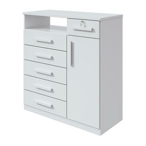 branco fi comoda lopas da vinci 1 porta 6 gavetas