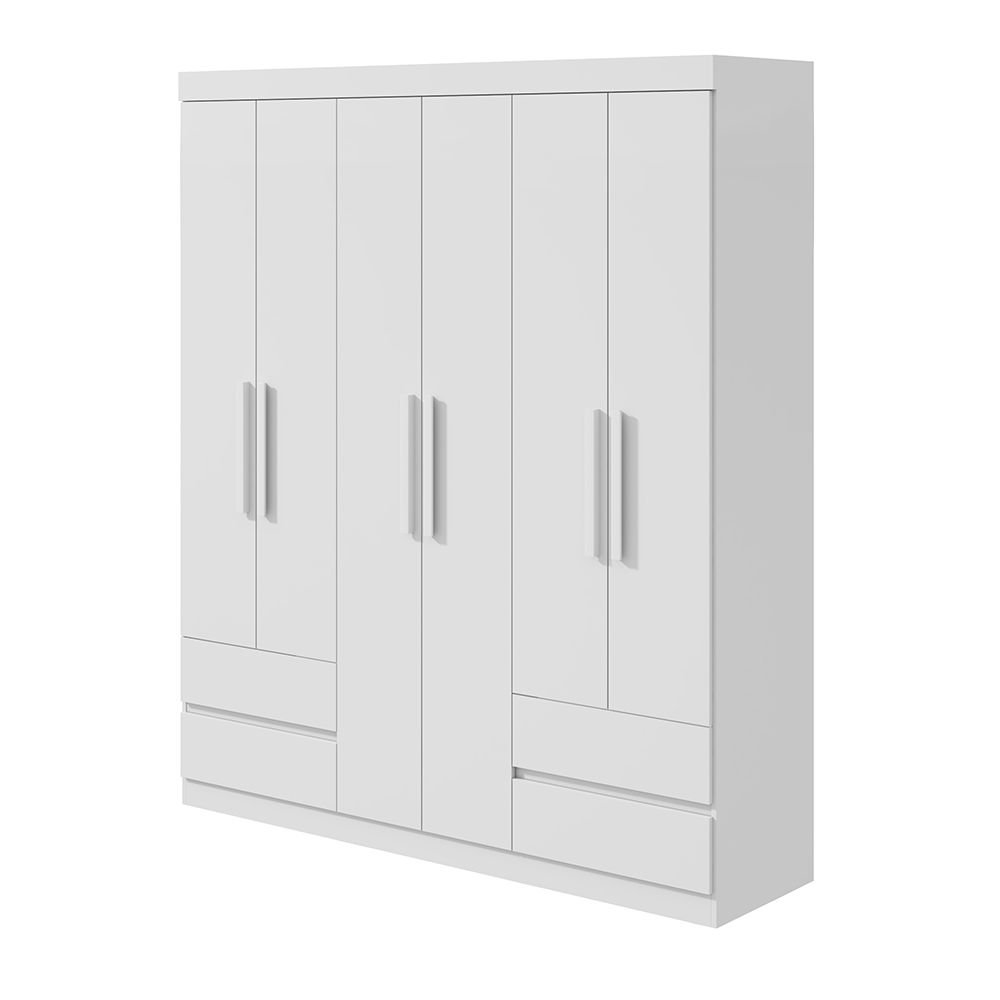brancoo fi guarda roupa lopas zeus 6 portas e 4 gavetas