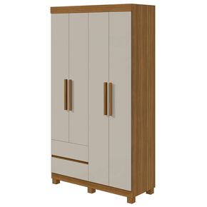 rovere off fi guarda roupa lopas zeus com pes 4 portas e 2 gavetas
